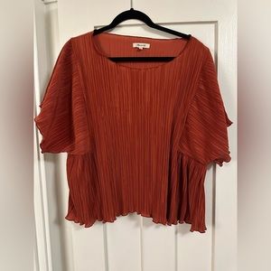 Madewell Size XXL Loose Crop Orange Top/Blouse
